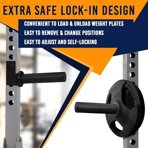 Yes4All Olympic Weight Plate Holder Attachment - color: D. Set of 4 Holders for 2" Plate, size: Fit 2x2" Rack with 1" Hole