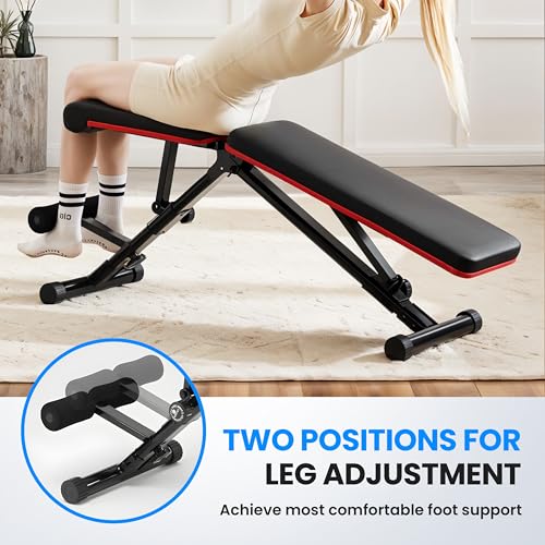 Adjustable Weight Bench 795LB Capacity Foldable Workout Bench Press for Home Gym, Full Body Exercise and Strength Training, Lifting Sit-up Incline Decline Flat Utility Bench, 2 Sec Fast Folding - color: Classic Black