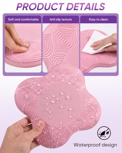 2 packs Yoga Knee Pad Mats Extra Thick for Knees Elbows Wrist Hands Head Foam Pilates Kneeling pad Yoga Knee Cushion Thick Exercise Pads for Knees Elbows Wrist Hands Head Foam Pilates Kneeling pad，Support Foam Pads for Women and Men - color: Pink