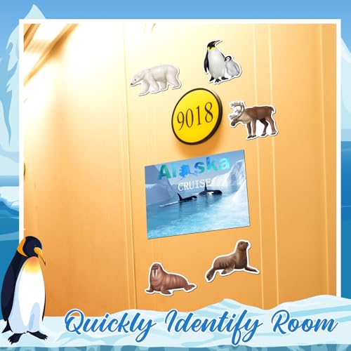 Kanayu 6 Pcs Alaska Cruise Door Decorations Magnetic Large Ship Decorations Magnets Anchor Cruise Decor Car Fridge Magnet Decal for Carnival Stateroom Door - style: Alaska