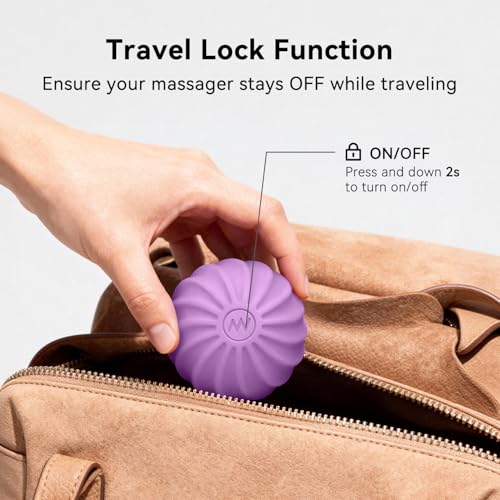 2.4" Mini Electric Vibrating Massage Ball, 10-Speed Fitness Yoga Massage Roller for Palm, Hand, Foot, Leg, Neck, Back, Multi-Directional Massage Ball (Lavender) - color: Lavender