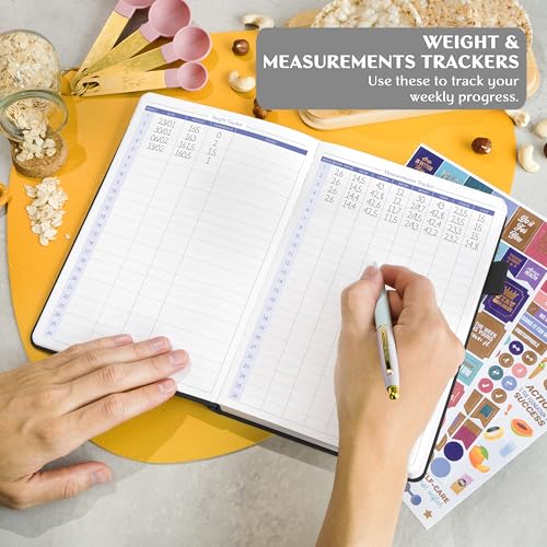 Legend Wellness Planner & Food Journal – Daily Diet & Health Journal with Weight Loss, Measurement & Exercise Trackers – Lifestyle & Nutrition Diary – Lasts 6 Months, A5 size – Black - color: Black Debossed, size: A5 (5.8” x 8.3”)