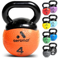 Aeromat Elite Mini Kettlebell Medicine Ball - 6" Diameter Weighted Exercise Ball for Training, Color-Coded Kettlebell Weight - color: Orange