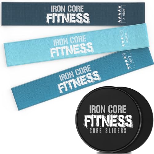 Sculpt Your Dream Glutes and Abs with Non-Slip Mini Loop Resistance Bands and Core Sliders for Working Out– Durable and Portable Equipment for Booty Gains, Core Strength, and Total Body Workouts
