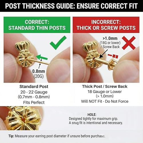 Original Magic Earring Backs for Droopy Ears | Earrings Lifters for Heavy Earring | Earlobe Secure Clear Miracle | Fits Standard 20G / 0.032' / 0.8mm Posts ONLY (2 Silver 1 Gold) - color: 2 Silver 1 Gold
