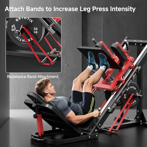 Leg Press Hack Squat Machine Combo, 45° Leg Exercise Machine ,Lower Body Special with Weight Storage for Quads, Hamstring, Glutes, Calves, Compact Home Gym Leg Day Equipment - style: Leg Machines