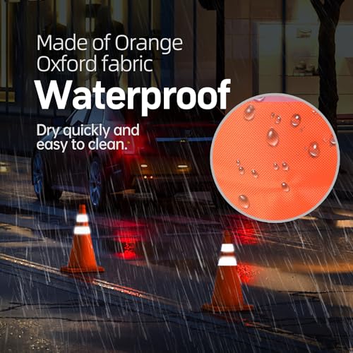 BATTIFE [6 Pack] 18 Inch Collapsible Traffic Safety Orange Cones, Multi Purpose Pop-up Cones and Reflective Collar, for Road Parking, Driving Practice - size: 18inch