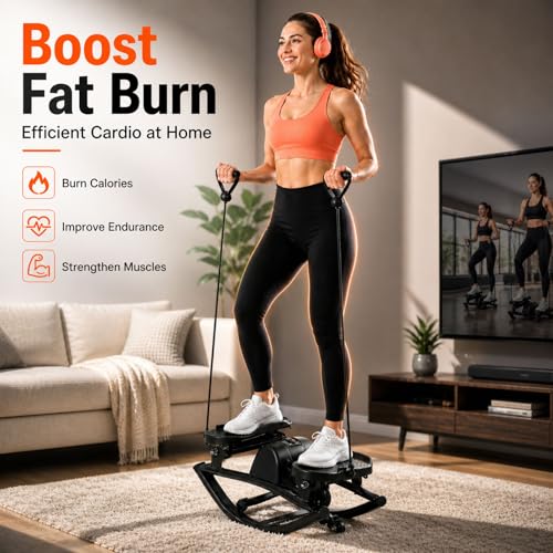 Rock Stepper Side to Side Portable Lateral Rocking Stepper with Digital Display and Non-Slip Mat Mini Steppers for Exercise at Home - color: Pink