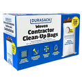 DURASACK Contractor Bags Heavy Duty 40-Gallon, Pack of 16 | Reusable White Woven Polypropylene Contractor Garbage Bags