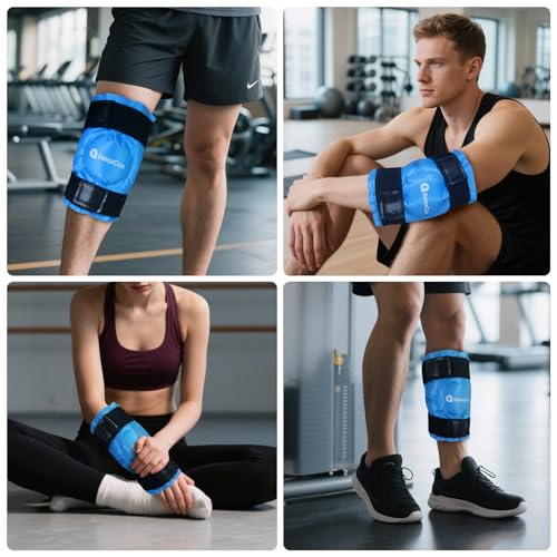 RelaxCoo Ice Pack for Knee Pain Relief, Reusable Gel Ice Wrap for Leg Injuries, Swelling, Knee Replacement Surgery, Cold Compress Therapy for Arthritis, Meniscus Tear and ACL Blue - style: 1 Pack