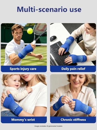 Wrist &Thumb Ice Pack Wrap -Cold&Hot Therapy Thickened Ice Gel- Hand Ice Pack & Ice Glove for Arthritis,Carpal Tunnel Relief, Tendonitis,Injuries & Recovery-Fits Men and Women (Blue, 2 Pack S/M) - color: 2 Pack-blue, size: S/M