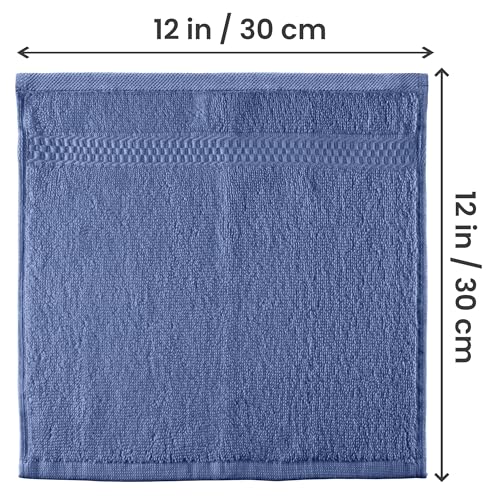 Utopia Towels 12 Pack Premium Wash Cloths Set, 12 by 12 Inches, 100% Cotton Ring Spun, Highly Absorbent and Soft Feel Essential Washcloths for Bathroom, Spa, Gym, and Face, Electric Blue - color: Electric Blue, size: 12 Wash Cloths