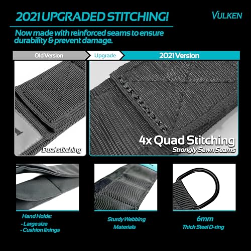 Vulken Tricep Rope Cable Attachment. Two Size in One Extra Long Pull Down Rope. Triceps Extension Straps Gym Equipment. Home Workout Handles for Resistance Bands. - color: Black