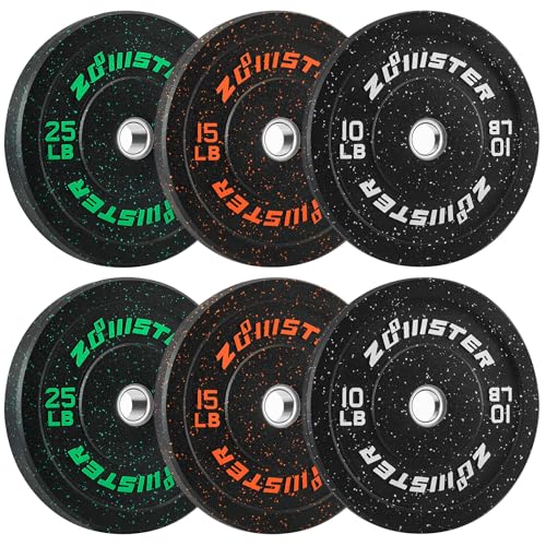 2-inch Bumper Weight Plate Olympic Plate Hi-Temp Bumper Weight Plate with Steel Insert Strength Training Weight Lifting Plate-ODOR-FREE | NOISE-REDUCING | ABSORB IMPACT - size: 100LB Bumper Weight Plate Set