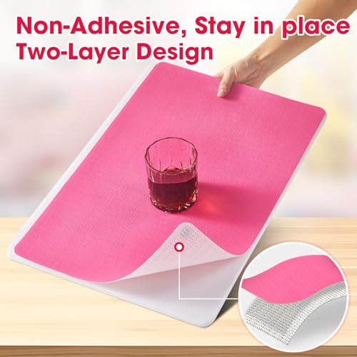 Drawer and Shelf Liner, Non-Slip Kitchen Cabinet Liners Non-Adhesive Thick Strong Grip Waterproof Washable Mats Protect Dresser Shelves Cupboard Bathroom Cabinets, Fuchsia, 12 in X 10 FT - color: Fuchsia, size: 11.8"W x 118"L