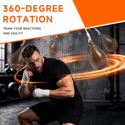 Speed Bag & Slip Ball for Boxing Reflexes & Reaction Practice, Perfect for MMA or Combat Sports Training (Filled)