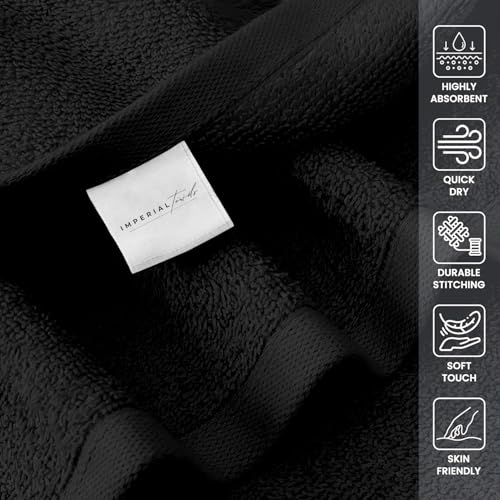 24 Pack Black Hand Towels 100% Cotton Spa Towels 16x26 inches Highly Absorbable Facial, Gym, Hair and Face Towels in Bulk Brand - color: Black, size: HAND TOWEL PACK OF 24 16X26