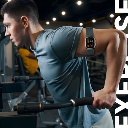 Arm/Ankle Band Compatible with Apple Watch 38mm 40mm 41mm 42mm 44mm 45mm 46mm 49mm for Women Men, Adjustable and Breathable Nylon Armband/Ankle Strap for iWatch SE3 2 1 Ultra Ultra2 Ultra3 Series 11 10 9 8 7 6 5 4 3 2 1 - color: Standard (BlueGreen), size