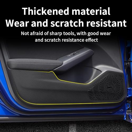 Car Door Anti Kick Pad for Honda Civic 2022 2023 2024 2025 2026，Acura Integra 2023-2026 Accessories Carbon Fiber Style Leather Sticker Sill Protector Cover Edge Guard Side Mat Interior Dirty Stickers