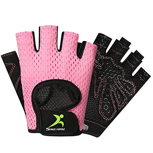 spacepower Workout Gloves - Lightweight Breathable Gym Gloves for Women & Men's Exercise - color: Pink, size: Medium