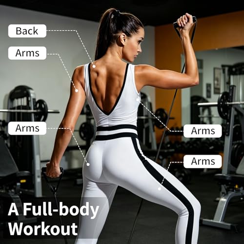 10-Pack Bulk Resistance Bands with Handles, Same Resistance Level, for Resistance Training, Physical Therapy, Home Workouts, Fitness & Pilates - color: Black 35-45LBS