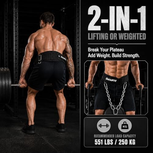 2-in-1 Weight Lifting Belt and Dip Belt for Weightlifting, Squats,Powerlifting and Dips, 37.4-Inch Heavy-Duty Steel Chain, Comfortable Neoprene Padded Gym Belt for Men - color: Black, size: Medium