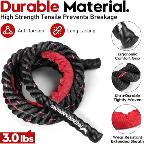 Weighted Jump Rope for Men and Women, 3lb 4lb 5lb Adult Heavy Skipping Rope, Jumprope for Fitness,Workout Equipment, Fitness Equipment for Home Gym Exercise,Improve Strength and Building Muscle - style: 4lb