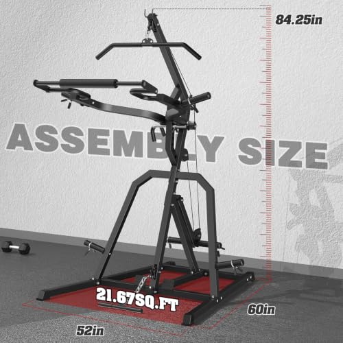 DONOW Leverage Gym Home Gym System Workout Station with LAT Pulldown | Upgraded Weight Plate Holder No Slide Off, Multi Function Squat Rack and Pulley System, US Team Service, 6 US Warehouses - color: Black