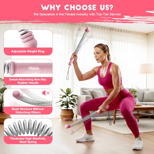 Adjustable Weights Cordless Battle Ropes,Portable Ropeless Battle Ropes for Home Gym with Storage Bag, Weighted Exercise Equipment for Low-Impact Workout, Strength & HIIT, for Men & Women - color: Pink