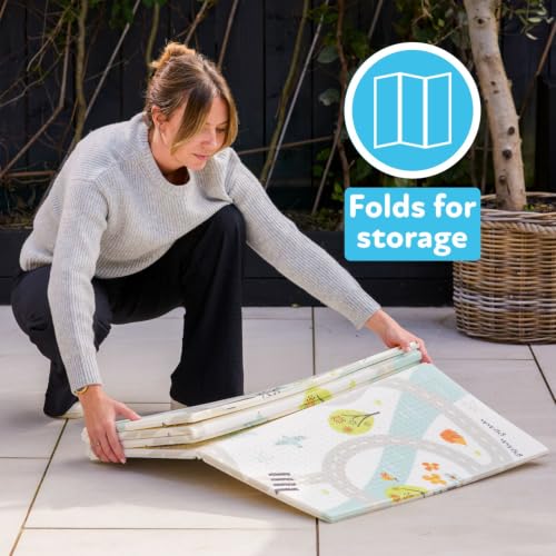 Nuby Reversible Baby Floor Mat, 77" x 58" - Foldable and Lightweight Baby Play Mat for Floor - Easy Storage and Travel - Safari - style: Safari