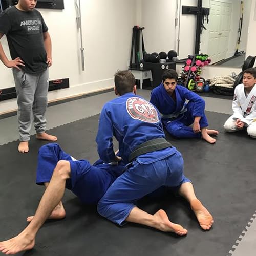 FlooringInc's 1" Thick Foam Tiles, 3'x3' or 2'x2' Reversable Interlocking Tiles, Ideal Yoga Mat, Gymnastics Mat, Workout Mat for MMA and Jiu Jitsu Training - color: Black/Gray, size: 10 - 2'x2' Tiles (40 Sq Ft)