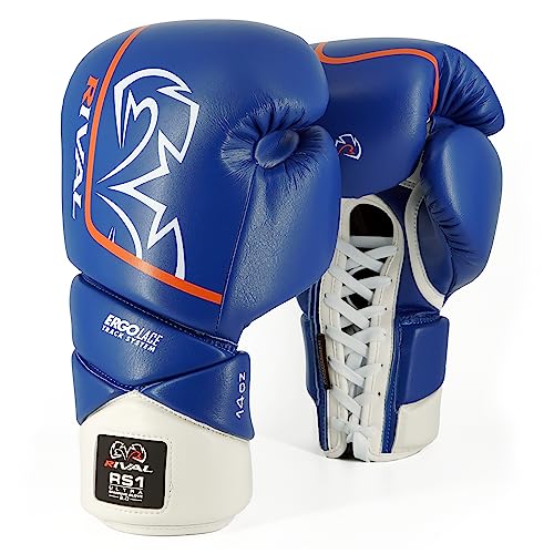 RIVAL Boxing RS1 2.0 Ultra Pro Sparring Gloves, Lace-up Closure - Super-Resistant Microfiber, Soft Inner Lining, and High-Density Padding - color: Blue, size: 18 oz.