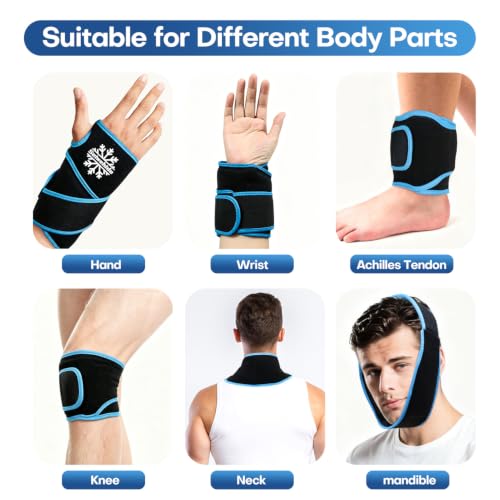 Wrist Ice Pack Wrap for Discomfort Reducing, Gel Ice Packs for Injuries Reusable for Wrist Pain, Hot & Cold Compress, Extended Coverage, Enhancing Comfort and Soothing Fatigue (Black) - color: Black