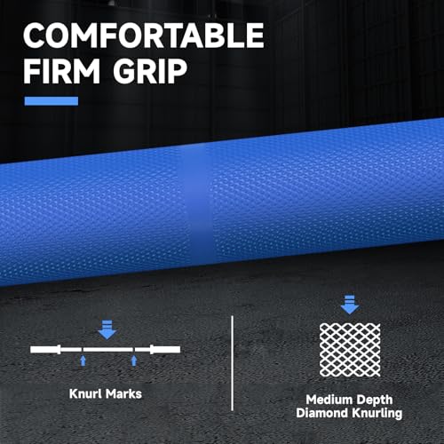 Ceramic Olympic Barbell 4/5/6FT – Short 2" Bar for Home Gym | Alloy/A3/45 steel. 400-500LB. 28mm knurled grip. Brass bushings. Squat, bench, deadlift, hip thrust. Fits standard plates. - color: Blue, size: 6FT-500LBS