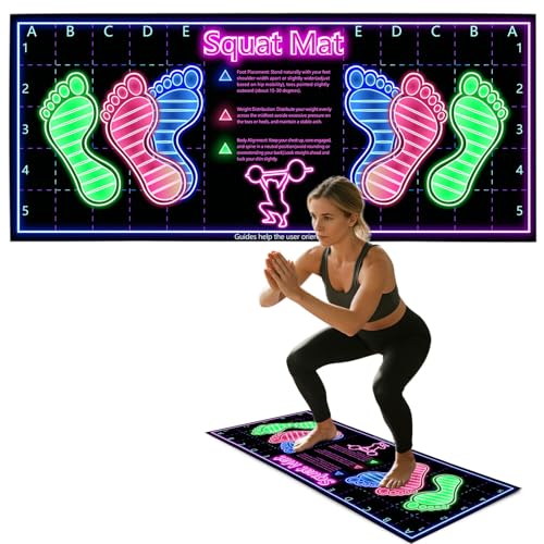 Non-Slip Squat Mat with Foot Position, Anti Slip Training Mat, Professional-Grade Exercise Mat Perfect for Squats, Squat Pads Can Activate Muscles, Versatility and Safety for Home Fitness Enthusiasts 31.5'' X 13.8'' - color: Black