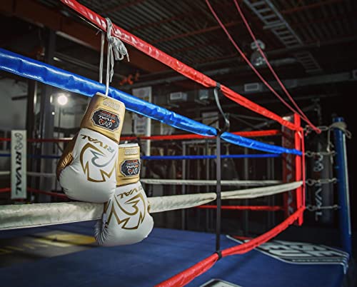 RIVAL Boxing RS100 Professional Lace-Up Sparring Gloves, Handcrafted with Super-Rich Microfiber PU, Ergonomically Designed to Perfectly Fit Your Hand - color: Red/Silver, size: 16 oz.