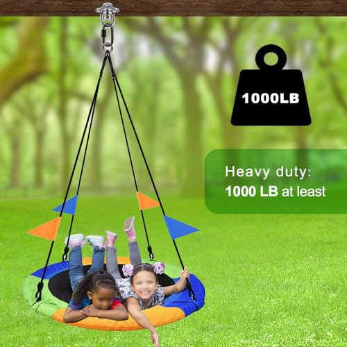 SELEWARE Heavy Duty Swing Hanger Bearing Swivel Hook, 360 Swivel Swing Hanger with Carabiner, Indoor Outdoor Swing Hardware for Tire Swing Kit Saucer Swing Playground Accessories, 2 Pack - color: Bearing Swing Hangers, 2 Pack