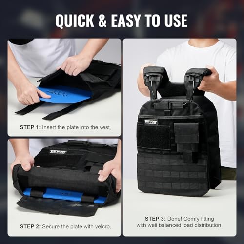 VEVOR Curved Weight Vest Plates, 5.75/8.75/14.5 LB Pairs, Premium Steel Tactical Weighted Plates for Vest, Ergonomic Design, for Strength Endurance Training, Running, Jogging, Fitness, Heavy Workouts