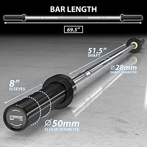 Synergee 15 lb Technique Bar – Aluminum Training Bar - color: Bright Zinc Silver