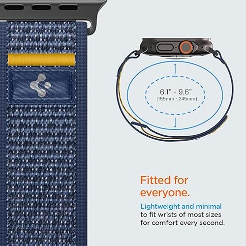 Spigen for Apple Watch Band, Compatible with Ultra 3/2/1 49mm, Series 11/10 46mm, 9/8/7 45mm, SE3/SE2/SE/6/5/4 44mm, 3/2/1 42mm - color: Active Navy