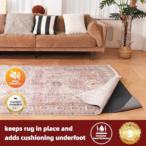 BAGAIL Felt and Natural Rubber Backing Rug Pads 1/4” Thick, 5 x 7 Ft Non Slip Carpet Gripper Keep Rugs in Place, Under Area Rug Protective Cushioned Pads, Carpet Runners, Hardwood Floors Protection - size: 5' x 7' (Rectangular), style: 1/4" Thick