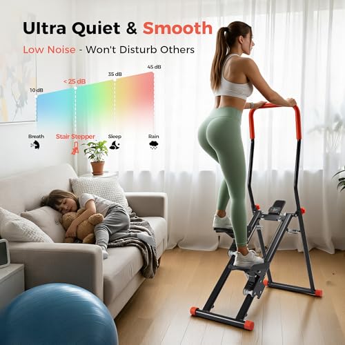 Stair Stepper for Home Gym,2.0 Stair Climber with 3-Level Adjustable Resistance&2 Incline,Extra-Wide Non-Slip Pedals - color: Black, size: 2.0