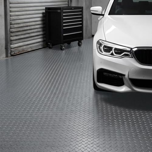 GL 2.8mm Thickened Garage Floor Mat, Custom Size Heavy Duty Parking Mat Waterproof Non-Slip Floor Protector for Car, Trailer, SUV, Basement, Gym (Gray) (1 Feet x 8 Feet) - color: Grey, size: 1FTx8FT