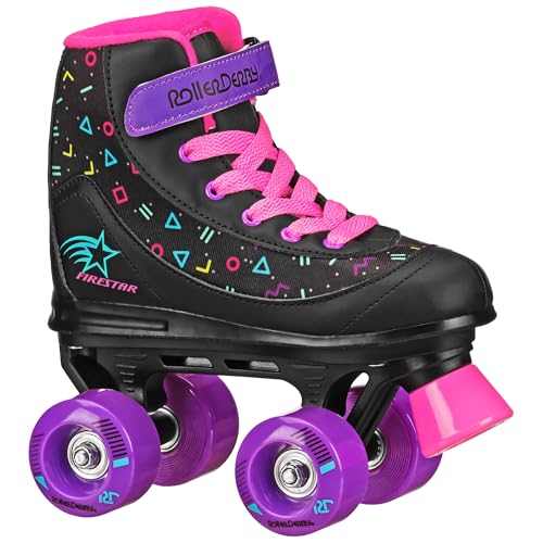 Roller Derby Firestar Youth Skates for Girls, Boys, Beginners, Kids - color: Midnight Prism, size: 2