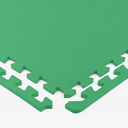 Flooring Inc's Puzzle Exercise Mats, EVA Foam Interlocking Floor Mats for Protective, Cushioned Workout Flooring for Home and Gym Equipment, Multiple Sizes & Colors - color: Green, size: 1/2" Thick