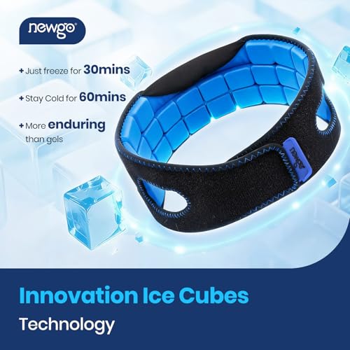NEWGO Wisdom Teeth Pain Relief Ice Pack, 60-Min Long Lasting Cold | Face-contoured Design for Snug Fit, Soothes TMJ, Tooth Extraction Pain, Oral Surgery Recovery, and Jaw Discomfort - color: Dark Blue