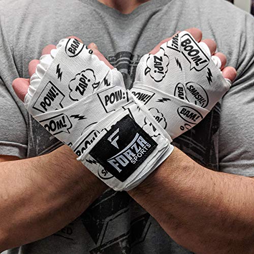 Forza Sports 180" Mexican Style Boxing and MMA Handwraps - color: Comic Book White