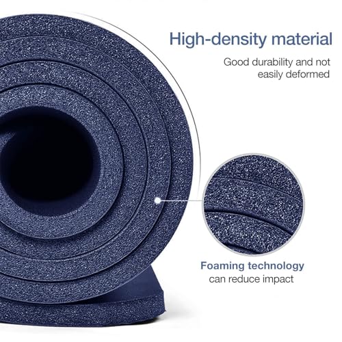 Gruper Yoga Mat Non Slip NBR Extra Thick Yoga Mat, 72"L x 32"/24"W x 0.6"/0.4"TH (185cm x 80cm/61cm x 15mm/10mm), Anti-Tear Exercise Mat with Carrying Strap and Bag, Workout Mats for Yoga, Pilates - color: Navy Blue, size: 72 x 32 x 0.6 inches