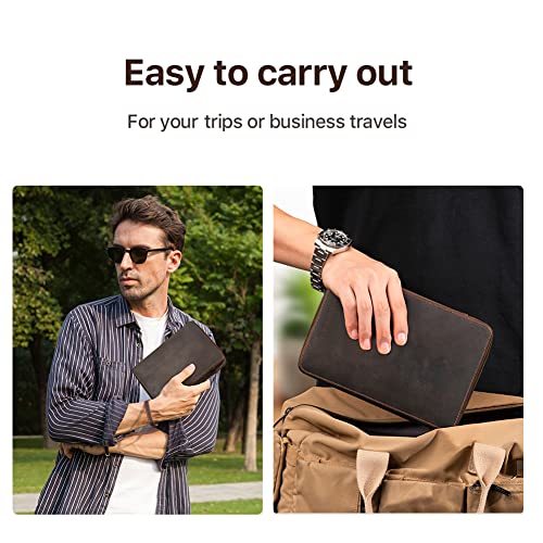 CONTACTS Personalized Watch Band Case Full Grain Leather Travel Watch Bands Box Custom Engraved Watch Strap Holder by Handmade Gift for Men - size: Customized