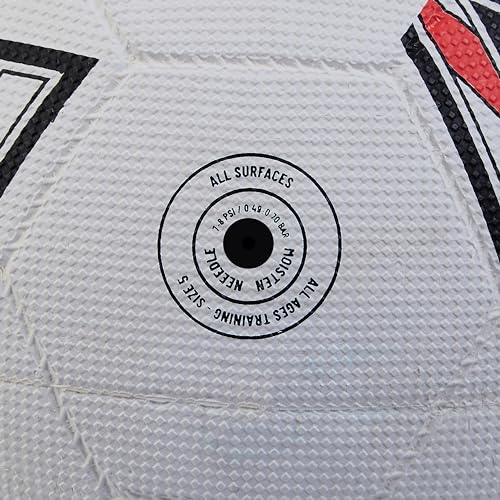 Mitre Recreation Soccer Ball - color: Super Dimple - White/Black/Red, size: 5